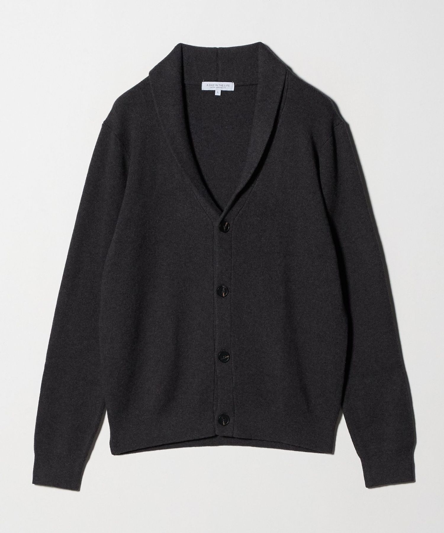 カシミヤブレンド スムースショールカラー カーディガン