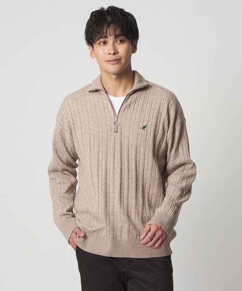 A DAY IN THE LIFE/【別注】 ＜KANGOL＞ハイゲージ ケーブル ハーフジップニット―マシンウォッシャブル―＜A DAY IN THE LIFE＞/ニット / セーター