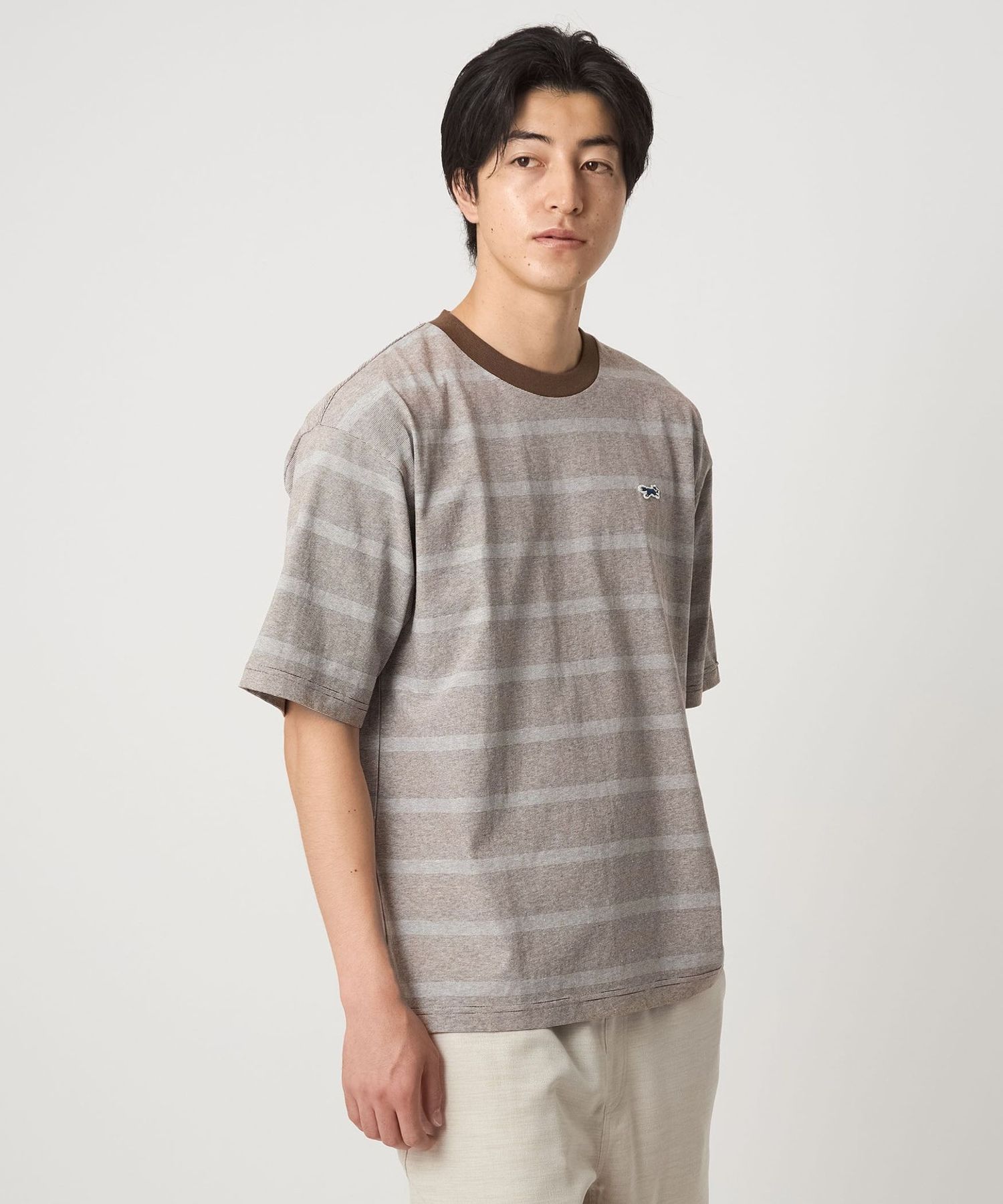 aLORS paris アローボーダーカットソー ブラウンブラック 別注】 <PENNEYS>マイクロ ボーダー カットソー<A DAY IN THE