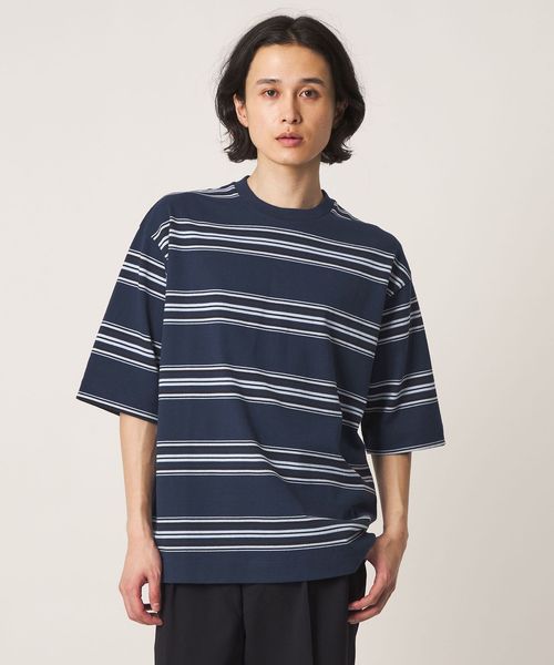 A DAY IN THE LIFE/USAコットン ボーダー ワイドカットソー＜A DAY IN THE LIFE＞/Tシャツ / カットソー