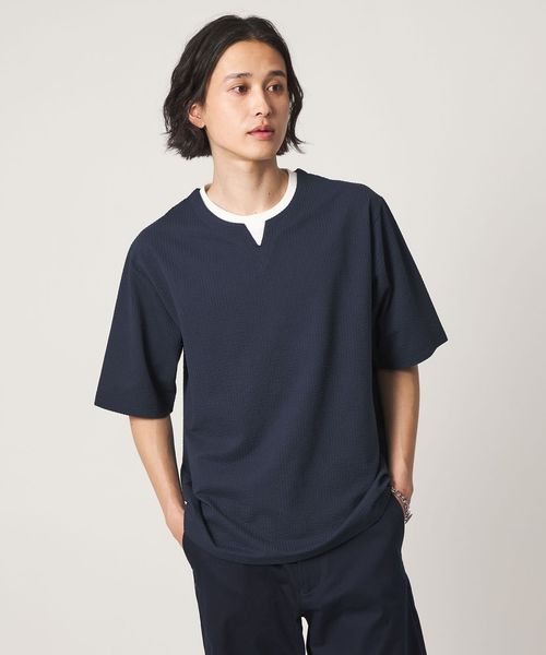 A DAY IN THE LIFE/シルケット サッカー フェイクレイヤード キーネックカットソー―吸水速乾―＜A DAY IN THE LIFE＞/Tシャツ / カットソー