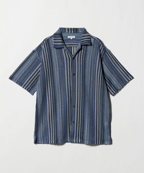 A DAY IN THE LIFE/レース ストライプ オープンカラー シャツ＜A DAY IN THE LIFE＞/シャツ / ブラウス