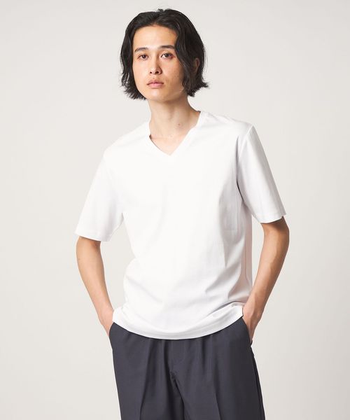 A DAY IN THE LIFE/シルケットスムース Vネックカットソー＜A DAY IN THE LIFE＞/Tシャツ / カットソー