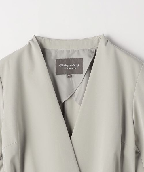 UNITED ARROWS ノーカラー　ツイル　Vネック ベルトコート 6300024S0047_l1_a037.jpg