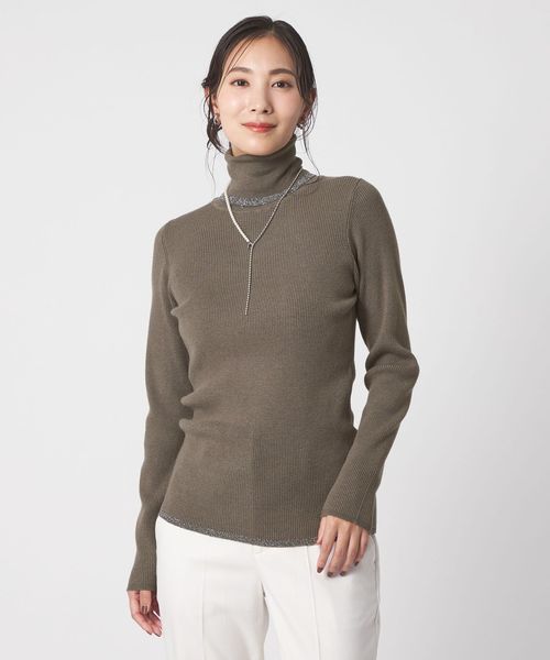 A DAY IN THE LIFE/ハイゲージ リブ ラメライン タートルニット ‐ウォッシャブル‐＜A DAY IN THE LIFE＞/ニット / セーター