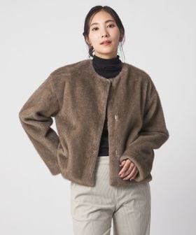 A DAY IN THE LIFE/フェイクファー ノーカラーブルゾン ＜A DAY IN THE LIFE＞/ノーカラーコート