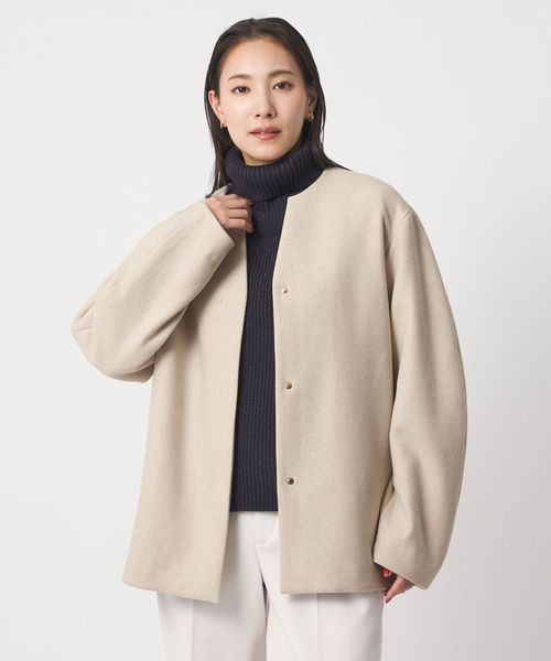 A DAY IN THE LIFE/キーネック ショートコート ＜A DAY IN THE LIFE＞/ノーカラーコート