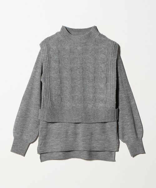 A DAY IN THE LIFE/ケーブル ハイネックベスト＋プルオーバー ‐ウォッシャブル‐＜A DAY IN THE LIFE＞/ニット / セーター