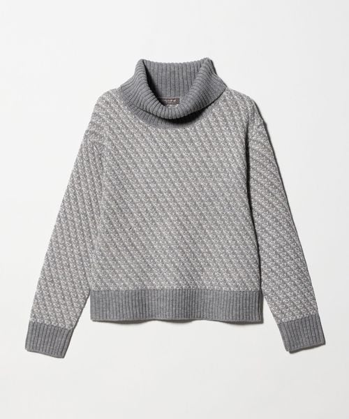 A DAY IN THE LIFE/ラメ バイアスジャガード オフタートルニット グレー ＜A DAY IN THE LIFE＞/ニット / セーター