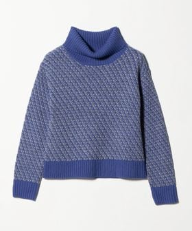 A DAY IN THE LIFE/ラメ バイアスジャガード オフタートルニット コバルト ＜A DAY IN THE LIFE＞/ニット / セーター