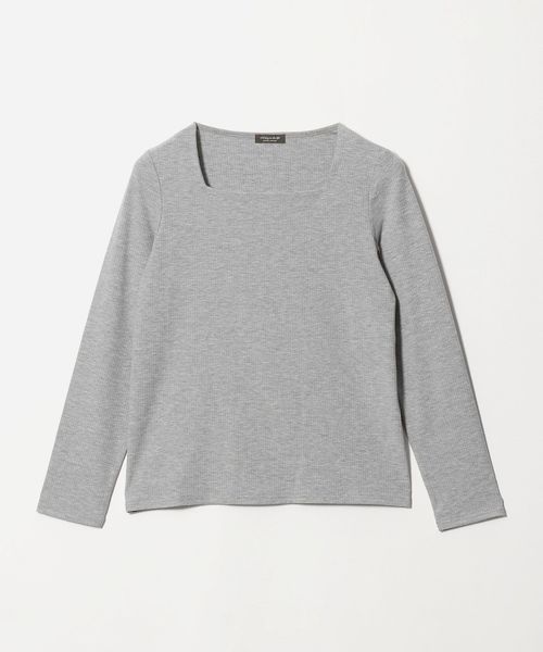 A DAY IN THE LIFE/ラッセルストライプ スクエアネック プルオーバー ミドルグレー ＜A DAY IN THE LIFE＞/Tシャツ / カットソー