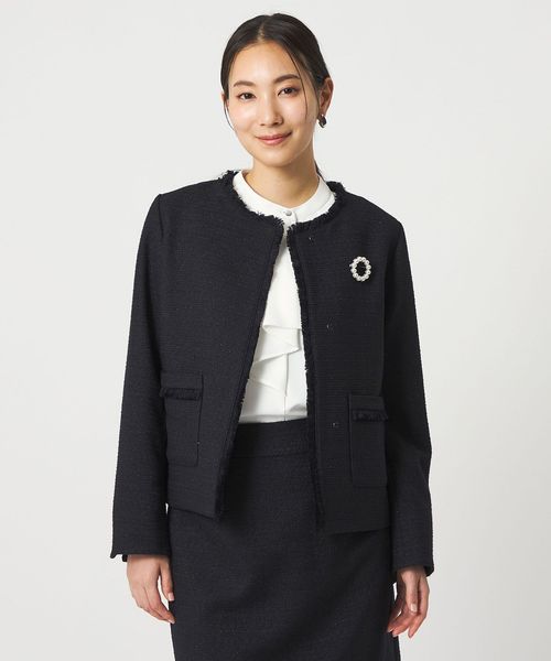 A DAY IN THE LIFE/ツイードライク フリンジジャケット ＜A DAY IN THE LIFE＞/ノーカラージャケット