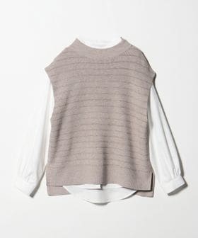 A DAY IN THE LIFE/ラメボーダー ハイネックベスト＋シャツ ‐ウォッシャブル‐＜A DAY IN THE LIFE＞/ベスト