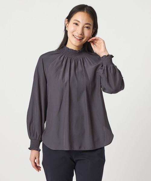 A DAY IN THE LIFE/ヴィンテージサテン シャーリング ハイネックブラウス ＜A DAY IN THE LIFE＞/シャツ / ブラウス
