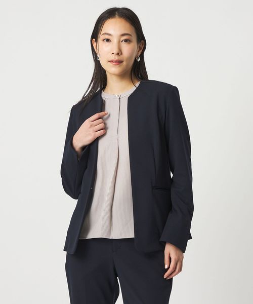 A DAY IN THE LIFE/カットジョーゼット キーネックジャケット ‐ウォッシャブル・セットアップ対応‐＜A DAY IN THE LIFE＞/セットアップ ジャケット