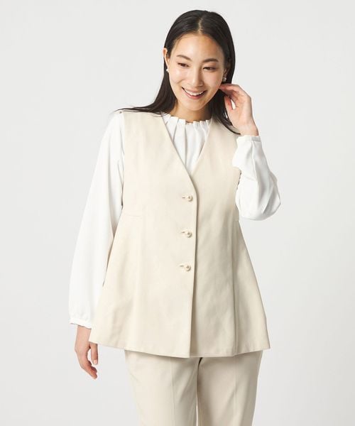 A DAY IN THE LIFE/ダブルニット ペプラムベスト ‐セットアップ対応・ウォッシャブル‐＜A DAY IN THE LIFE＞/ベスト