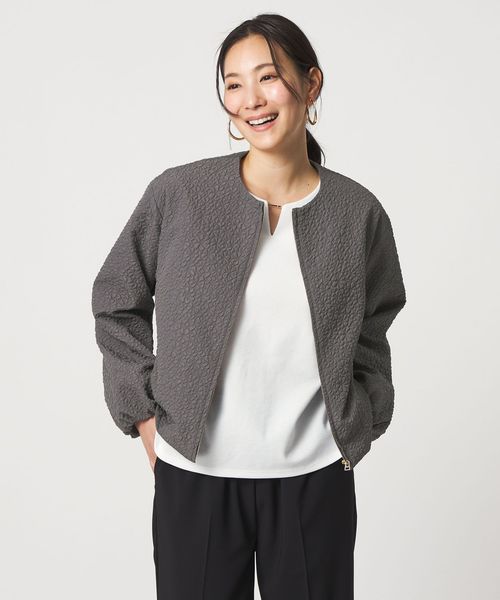 A DAY IN THE LIFE/エンボス ノーカラーブルゾン ‐ウォッシャブル‐ ＜A DAY IN THE LIFE＞/その他コート / ブルゾン