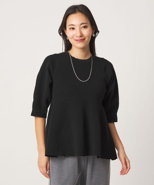 A DAY IN THE LIFE/アゼ ペプラムニット 6分袖 ‐ウォッシャブル‐＜A DAY IN THE LIFE＞/ニット / セーター