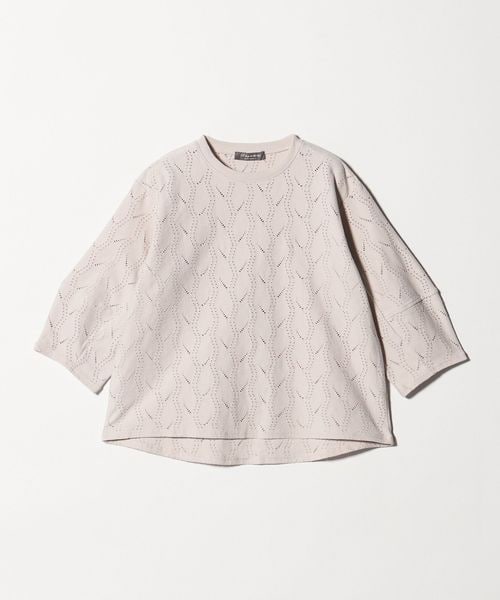 A DAY IN THE LIFE/リーフジャガード ランタンスリーブ プルオーバー 7分袖 ＜A DAY IN THE LIFE＞/Tシャツ / カットソー