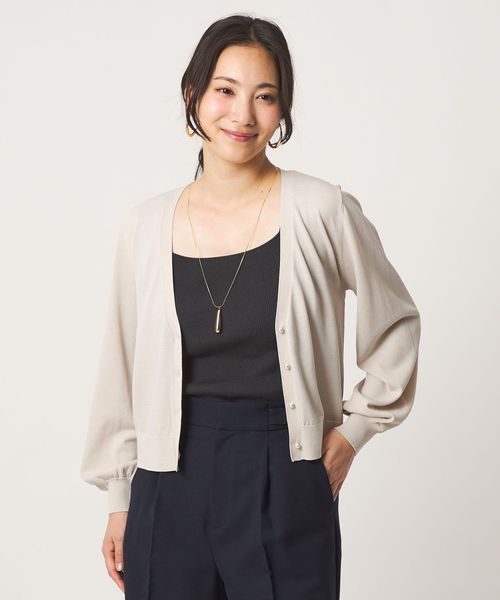 A DAY IN THE LIFE/フェイクパールボタン Vネックカーディガン ‐UVカット・接触冷感・ウォッシャブル‐＜A DAY IN THE LIFE＞/カーディガン / ボレロ