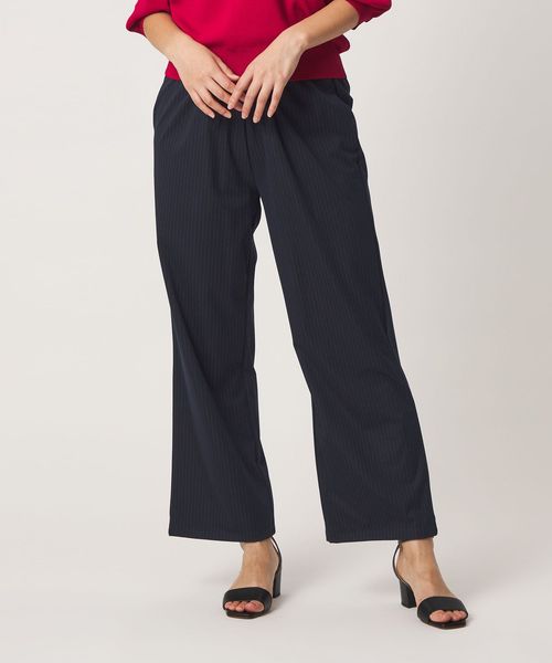 A DAY IN THE LIFE/ジャージー ストライプ ワイドパンツ ‐接触冷感‐ ＜A DAY IN THE LIFE＞/イージーパンツ