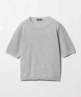 A DAY IN THE LIFE/メッシュコンビ ショートスリーブニット ‐ウォッシャブル‐＜A DAY IN THE LIFE＞/ニット / セーター