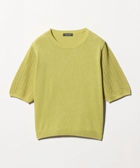 A DAY IN THE LIFE/メッシュコンビ ショートスリーブニット ‐ウォッシャブル‐＜A DAY IN THE LIFE＞/ニット / セーター