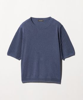 A DAY IN THE LIFE/メッシュコンビ ショートスリーブニット ‐ウォッシャブル‐＜A DAY IN THE LIFE＞/ニット / セーター