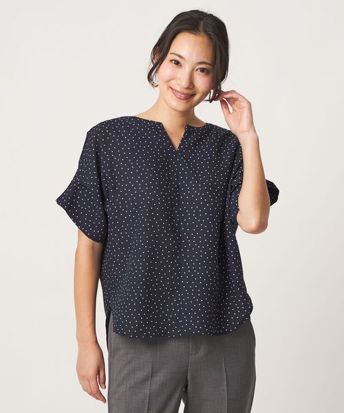 A DAY IN THE LIFE/リネンライク プリント キーネック ドルマンブラウス ＜A DAY IN THE LIFE＞/シャツ / ブラウス