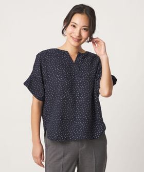 A DAY IN THE LIFE/リネンライク プリント キーネック ドルマンブラウス ＜A DAY IN THE LIFE＞/シャツ / ブラウス