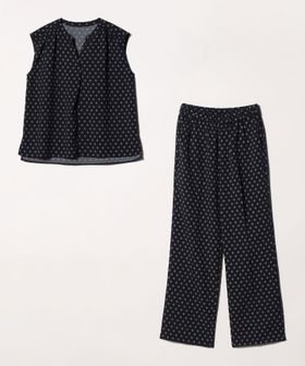 A DAY IN THE LIFE/キーネックブラウス＋ワイドパンツ ‐ウォッシャブル‐＜A DAY IN THE LIFE＞/スーツ / セットアップ