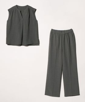 A DAY IN THE LIFE/キーネックブラウス＋ワイドパンツ ‐ウォッシャブル‐＜A DAY IN THE LIFE＞/スーツ / セットアップ