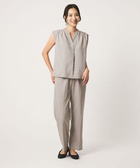 A DAY IN THE LIFE/キーネックブラウス＋ワイドパンツ ‐ウォッシャブル‐＜A DAY IN THE LIFE＞/スーツ / セットアップ