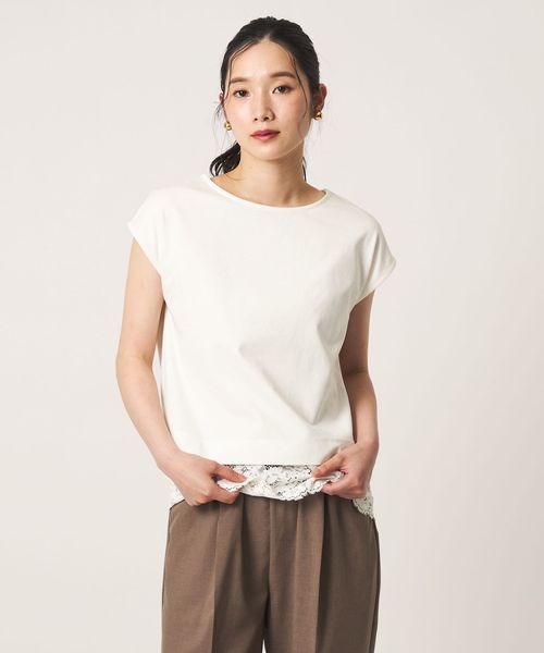 A DAY IN THE LIFE/ポンチ×レース レイヤードカットソー  ＜A DAY IN THE LIFE＞/Tシャツ / カットソー