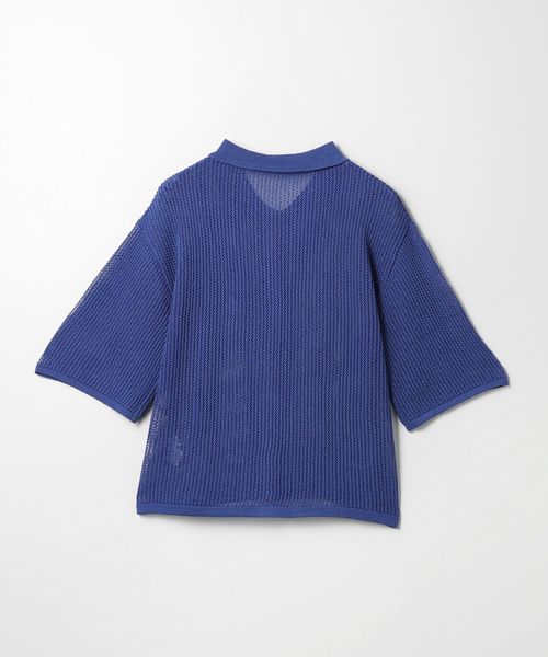 メッシュ ポロカーディガン ハーフスリーブ ―ハンドウォッシャブル―＜A 