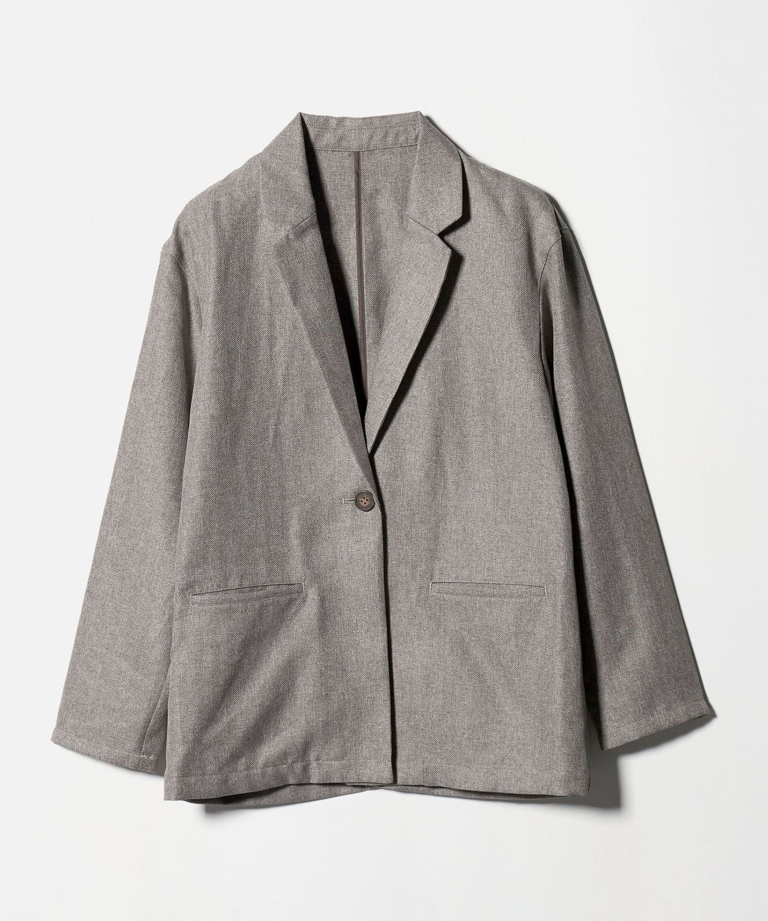 【美品】UNITED ARROWS サマーツイード調テーラードジャケット50紺 ツイードライク テーラードジャケット ‐ウォッシャブル‐<A DAY