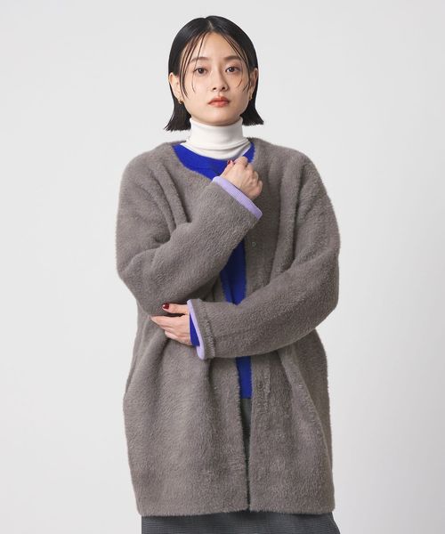 A DAY IN THE LIFE/ダブルフェイス フェザーニットコート ＜A DAY IN THE LIFE＞/ノーカラーコート