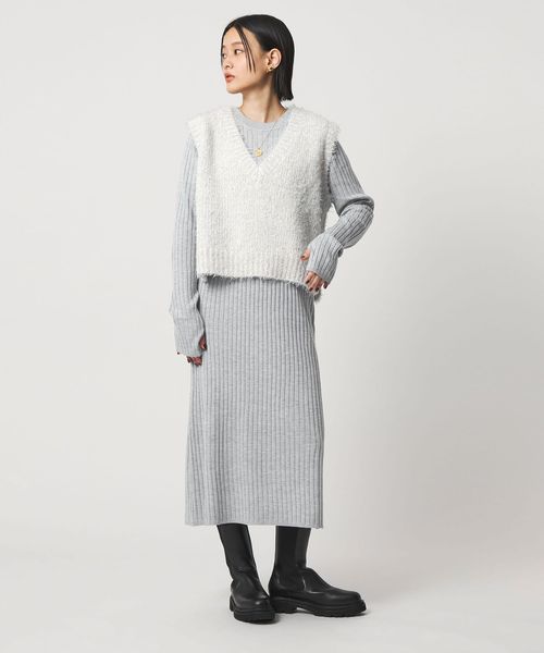 A DAY IN THE LIFE/Vネックベスト＋リブワンピース ＜A DAY IN THE LIFE＞/ワンピース