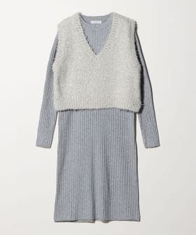 A DAY IN THE LIFE/Vネックベスト＋リブワンピース ＜A DAY IN THE LIFE＞/ワンピース