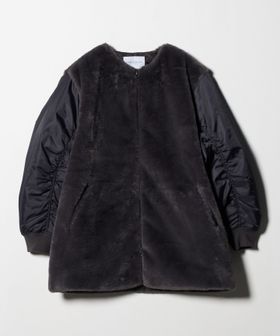 A DAY IN THE LIFE/フェイクファー×ナイロン コンビブルゾン ＜A DAY IN THE LIFE＞/中綿 / キルティングジャケット