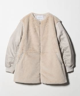 A DAY IN THE LIFE/フェイクファー×ナイロン コンビブルゾン ＜A DAY IN THE LIFE＞/中綿 / キルティングジャケット