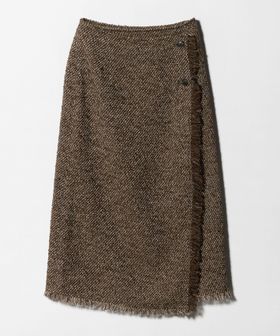 A DAY IN THE LIFE/ブークレ ツイードライク フリンジ ラップスカート＜A DAY IN THE LIFE＞/ミモレ / ロング