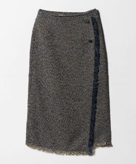 A DAY IN THE LIFE/ブークレ ツイードライク フリンジ ラップスカート＜A DAY IN THE LIFE＞/ミモレ / ロング