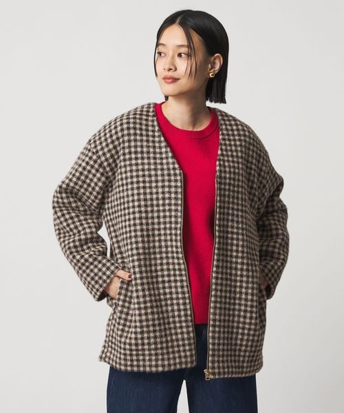 A DAY IN THE LIFE/フェザーラメ チェック ミドルコート ＜A DAY IN THE LIFE＞/その他コート / ブルゾン