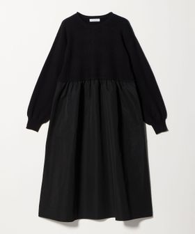 A DAY IN THE LIFE/ニット×タフタ コンビギャザー ワンピース ‐ウォッシャブル‐ ＜A DAY IN THE LIFE＞/ワンピース