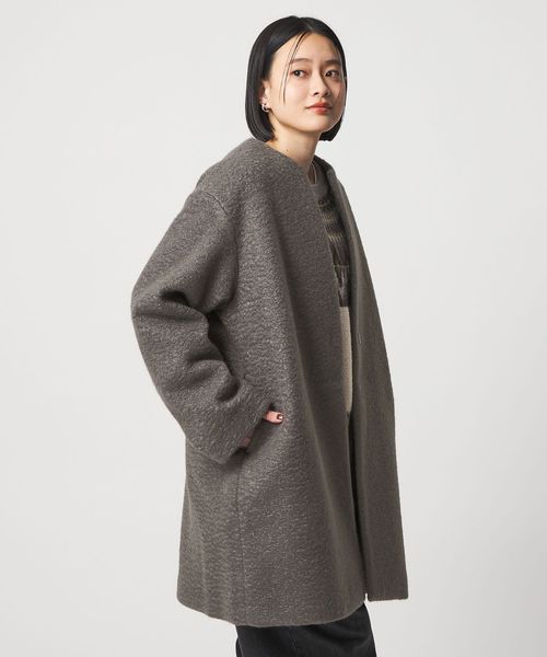A DAY IN THE LIFE/ブークレ メルトン キーネックコート ＜A DAY IN THE LIFE＞/ノーカラーコート