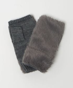 A DAY IN THE LIFE/フェイクファー×ニット フィンガーレスグローブ 手袋 ＜A DAY IN THE LIFE＞/グローブ / 手袋