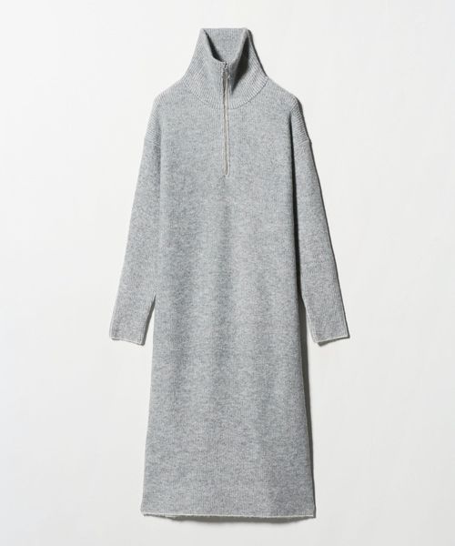A DAY IN THE LIFE/ハーフジップ ニットワンピース ライトグレー ‐ウォッシャブル‐＜A DAY IN THE LIFE＞/ワンピース