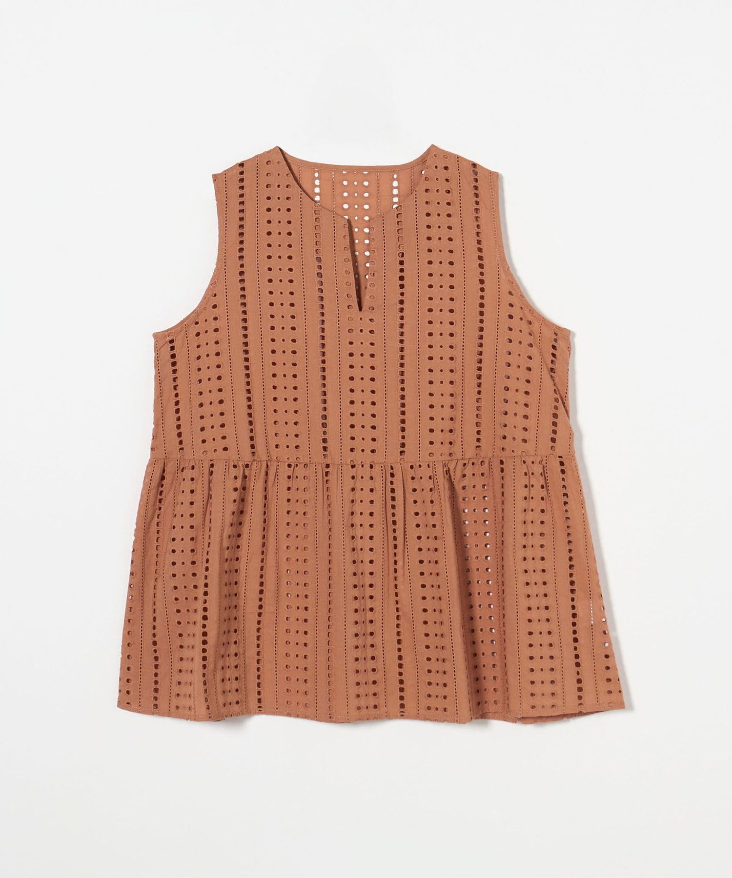 ナノ・ユニバース] ペタル エンブロイダリー ペプラム ブラウス