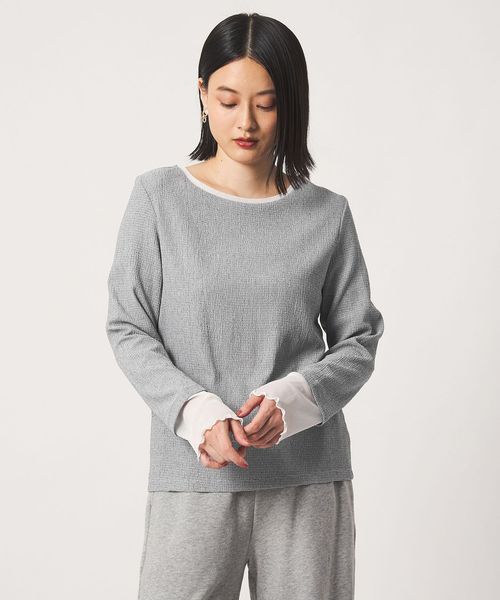 A DAY IN THE LIFE/シャーリング レイヤード ボートネックカットソー ＜A DAY IN THE LIFE＞/Tシャツ / カットソー